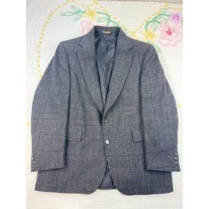 Strathmore Anderson-Little Richman ‎ 34 L Brothers Gray Plaid Wool Blazer Jacket